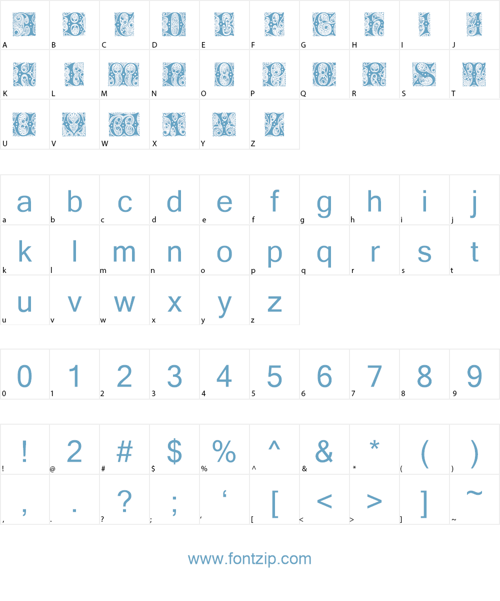 Cheshire Initials Font Character